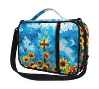 Ceudet Copertine per Bibbia per donne e uomini, con tasche, carino, custodia per Bibbia Diversebee, copertura per Bibbia con cinturino, Stampa Farfalla Girasole Cro, Taglia unica