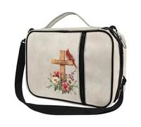 Ceudet Copertine per Bibbia per donne e uomini, con tasche, carino, custodia per Bibbia Diversebee, copertura per Bibbia con cinturino, Stampa Gazza Croce, Taglia unica