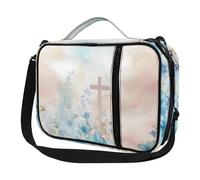 Ceudet Copertine per Bibbia per donne e uomini, con tasche, carino, custodia per Bibbia Diversebee, copertura per Bibbia con cinturino, Stampa Croce Cielo Rosa, Taglia unica