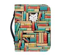 Ceudet Copertine per Bibbia per donne e uomini, custodia per Bibbia in pelle PU, con scritta "I am a Child of God, I am Arfully and Wonderfully Made", con manico, per materiale per studio biblico, L,