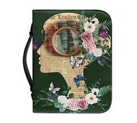 Ceudet Copertine per Bibbia per donne e uomini, custodia per Bibbia in pelle PU, con scritta "I am a Child of God, I am Arfully and Wonderfully Made", con manico, per materiale per studio biblico, L,