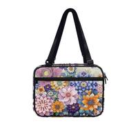 Ceudet Copertine per Bibbia per donne e uomini, custodia per il trasporto della Bibbia di grandi dimensioni per la scuola della chiesa, borsa per la Bibbia portatile per libri penne regali, Fiore