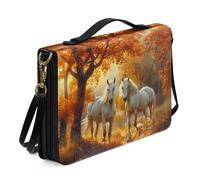 Ceudet Copertine per libri biblici per donne e uomini copertine per bibbia in pelle per donne uomini kit accessori per la Bibbia occidentale custodia, Cavallo bianco, M