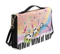 Ceudet Copertine per libri biblici per donne e uomini copertine per bibbia in pelle per donne uomini kit accessori per la Bibbia occidentale custodia, Panda pianoforte, xx-large