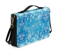 Ceudet Copertine per libri per Bibbie Bibbia Custodia in pelle per Bibbia Bibbia Custodia da trasporto per donne e uomini, Fiocchi di neve01, x-large