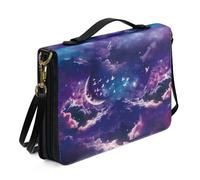 Ceudet Copertine per libri per copertina rigida in pelle per donne e uomini kit di accessori per la Bibbia occidentale, Luna Farfalla, M