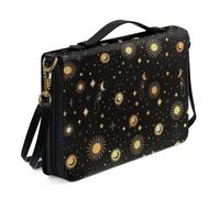 Ceudet Copertine per libri per copertina rigida in pelle per donne e uomini kit di accessori per la Bibbia occidentale, Luna Gialla, M