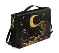 Ceudet Copertine per libri per copertina rigida in pelle per donne e uomini kit di accessori per la Bibbia occidentale, La Luna Gialla, M