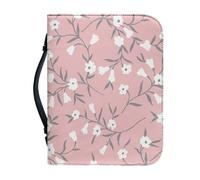 Ceudet Copertine per libri per copertina rigida per bibbia per donne e uomini con tasche in pelle, Fiore Piccolo Bianco, M