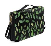 Ceudet Coperture Bibliche in pelle Accessori Bibbia Donne Uomini Coperture Bibbia in Pelle per Donne Uomini Borse Bibbia per Donne Uomini Tote, Foglie Verdi02, L