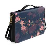 Ceudet Coperture Bibliche in pelle Accessori Bibbia Donne Uomini Coperture Bibbia in Pelle per Donne Uomini Borse Bibbia per Donne Uomini Tote, Fiori di pesco rosa 02, L