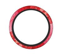 Ceudet Coprivolante universale da 38,1 cm con stampa floreale rossa, coprivolante elastico, antiscivolo, accessorio per interni auto, accessori per la maggior parte delle auto