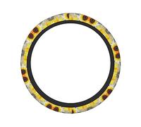 Ceudet Coprivolante universale per auto, 38,1 cm, stampa astratta, con girasoli, elastico, antiscivolo, accessorio per interni auto, accessori per la maggior parte delle auto