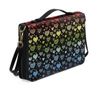 Ceudet Cover per bibbia personalizzata per donne e uomini, custodia per libri in pelle per donne e uomini, Cuore arcobaleno, L