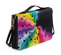 Ceudet Cover per bibbia personalizzata per donne e uomini, custodia per libri in pelle per donne e uomini, Note arcobaleno, M