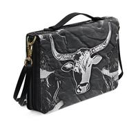 Ceudet Custodia colorata con stampa AA, per donne e ragazze, borsa da chiesa con cinghie e maniglia superiore, custodia per il trasporto in pelle PU, Toro - 2, L