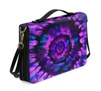 Ceudet Custodia colorata con stampa AA, per donne e ragazze, borsa da chiesa con cinghie e maniglia superiore, custodia per il trasporto in pelle PU, Spirale viola-nero, 2X-Large