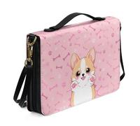 Ceudet Custodia in pelle per bibbia occidentale, per donne e uomini, extra large, per donne e uomini, Corgi Ossa Rosa, M