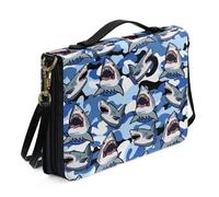 Ceudet Custodia in pelle per bibbia occidentale, per donne e uomini, extra large, per donne e uomini, Squali, M