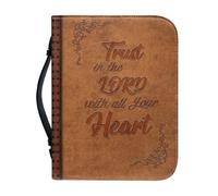 Ceudet Custodia in pelle per bibbia, per donne e ragazze, con girasole e salmo, borsa per il trasporto di libri biblici, borsa per le scritture, borsa per chiesa, con tasche per manico, Salmo, L