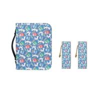 Ceudet Custodia in pelle PU con segnalibri, per donne e ragazze, portatile, alla moda, Uovo di Pasqua Coniglio Cartoon, L-10.2"x7"x1.9"