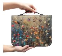 Ceudet Custodia per Bibbia Boho ACarring per donne e ragazze, in pelle PU, con manico superiore, accessori, Fiori di Boemia, x-large