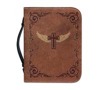 Ceudet Custodia per bibbia con Babbo Natale, cervo, per donne e ragazze, in pelle PU, custodia per il trasporto della Bibbia natalizia per uomo con cerniera intorno leggera borsa organizer per bibbia,