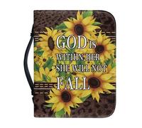 Ceudet Custodia per bibbia con Babbo Natale, cervo, per donne e ragazze, in pelle PU, custodia per il trasporto della Bibbia natalizia per uomo con cerniera intorno leggera borsa organizer per bibbia,