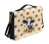 Ceudet Custodia per bibbia con colibrì e fiori, da donna, con tracolla, custodia per bibbia in pelle PU con manico per riporre penne, borsa portatile per la Bibbia per lo studio della Bibbia,