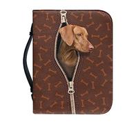 Ceudet Custodia per Bibbia con motivo cane dalmata, per donne e uomini, in pelle PU, grande borsa per la Bibbia con manico, borsa per bibbia con cerniera, per forniture per studio biblico, XL, Cane
