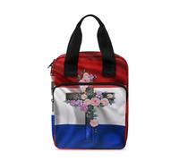 Ceudet Custodia per bibbia con segnalibro, per donne e uomini, con tasca con cerniera, Bandiera dei Paesi Bassi Rose Cross, Taglia unica