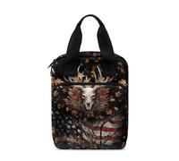 Ceudet Custodia per bibbia con segnalibro, per donne e uomini, con tasca con cerniera, Camo Foglie Bandiera Usa Corna, Taglia unica