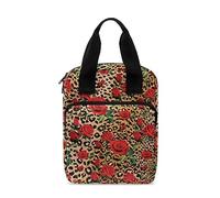 Ceudet Custodia per bibbia con segnalibro, per donne e uomini, con tasca con cerniera, Leopardo Rosa Rossa, Taglia unica