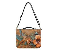 Ceudet Custodia per bibbia con stampa 3D con leone e portapenne, in pelle, per donne e ragazze, borsa per la Bibbia, custodia per il trasporto della Bibbia, nera, taglia XL, Ibisco colibrì -