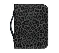 Ceudet Custodia per Bibbia con stampa a fiori per donne e uomini, in pelle PU, borsa per il trasporto della Bibbia, borsa a mano con manico, accessori per la Bibbia, M, Nero leopardato., xx-large