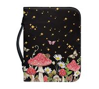 Ceudet Custodia per Bibbia con stampa a fiori per donne e uomini, in pelle PU, borsa per il trasporto della Bibbia, borsa a mano con manico, accessori per la Bibbia, M, Fiori Di Funghi Margherita,