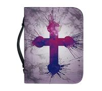 Ceudet Custodia per bibbia con stampa di gufi, blu, per donne e uomini, con manico, impermeabile, con manico e borsa per la bibbia con cerniera, Croce Rossa, xx-large