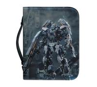 Ceudet Custodia per bibbia con stampa di gufi, blu, per donne e uomini, con manico, impermeabile, con manico e borsa per la bibbia con cerniera, Cool Robot Warrior, L