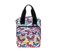 Ceudet Custodia per bibbia con stampa floreale verde con farfalle e scritta "Bible Bag" per donne e uomini borsa per la Bibbia per bambini, Striscia colorata con farfalle, Taglia unica