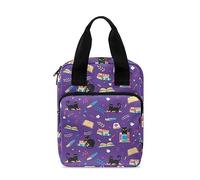 Ceudet Custodia per bibbia con stampa floreale verde con farfalle e scritta "Bible Bag" per donne e uomini borsa per la Bibbia per bambini, Libri Gatto Viola, Taglia unica