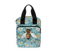 Ceudet Custodia per bibbia con stampa floreale verde con farfalle e scritta "Bible Bag" per donne e uomini borsa per la Bibbia per bambini, Ape Daisy Floreale Blu, Taglia unica