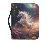 Ceudet Custodia per bibbia da donna, borsa per la Bibbia con manico, borsa per bibbia per Bibbia, borsa organizer per bibbia, fiori e croce, L, Unicorno, xx-large