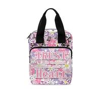 Ceudet Custodia per Bibbia da donna, con tasca con cerniera, Idioma floreale farfalla rosa, Taglia unica