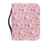 Ceudet Custodia per bibbia da donna e da uomo, in pelle, per donne e uomini, Fungo Margherita Rosa, L