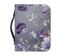 Ceudet Custodia per Bibbia da donna, elegante e grande, con manici, custodia per il trasporto della Bibbia da uomo, regalo per la Bibbia, protezione per libri per gli amanti dei libri, stelle viola e