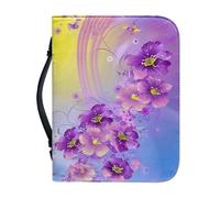 Ceudet Custodia per Bibbia da donna, elegante e grande, con manici, custodia per il trasporto della Bibbia da uomo, regalo per la Bibbia, protezione per libri per gli amanti dei libri, stelle viola e