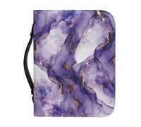 Ceudet Custodia per Bibbia da donna, elegante e grande, con manici, custodia per il trasporto della Bibbia da uomo, regalo per la Bibbia, protezione per libri per gli amanti dei libri, stelle viola e