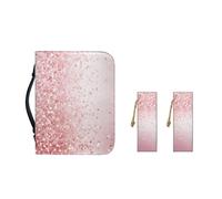 Ceudet Custodia per bibbia da donna, impermeabile, in pelle PU, con tasca con cerniera e segnalibro, taglia 2XL, Valentine Shining Love Heart, L-10.2"x7"x1.9"