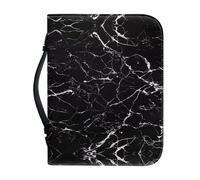 Ceudet Custodia per bibbia in marmo verde per donna, grande borsa per bibbia con manico, forniture per diari biblici per uomini, copertura per accessori per lo studio della Bibbia, 2XL, Marmo nero.,