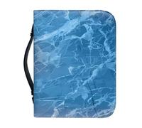 Ceudet Custodia per bibbia in marmo verde per donna, grande borsa per bibbia con manico, forniture per diari biblici per uomini, copertura per accessori per lo studio della Bibbia, 2XL, Marmo Blu 1,